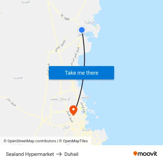 Sealand Hypermarket to Duhail map