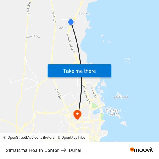 Simaisma Health Center to Duhail map