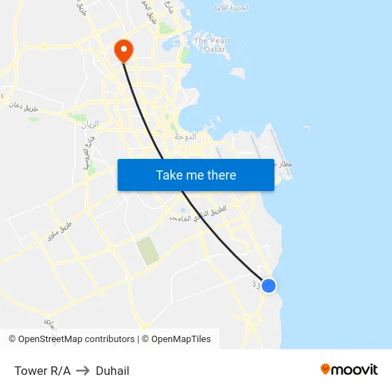 Tower R/A to Duhail map