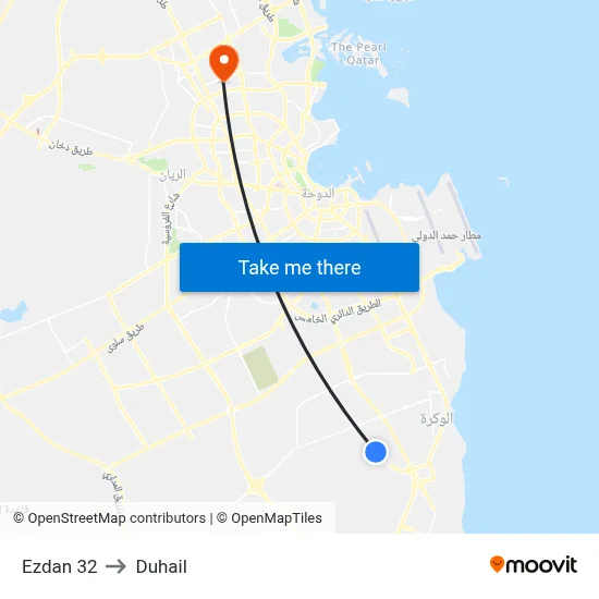 Ezdan 32 to Duhail map