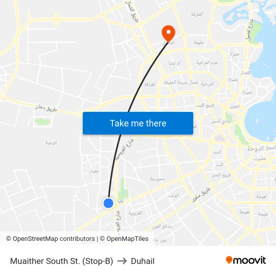 Muaither South St. (Stop-B) to Duhail map