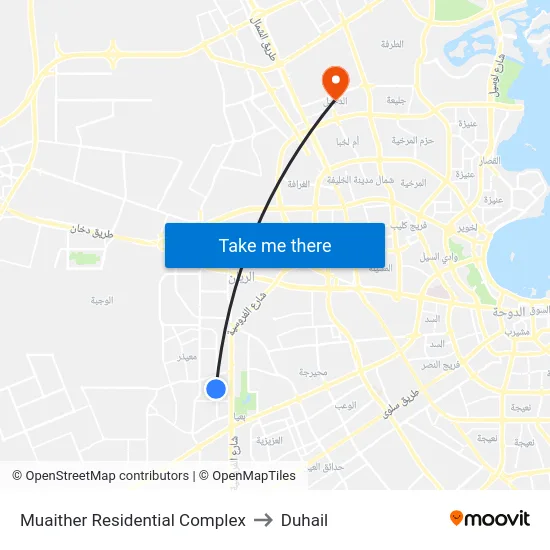 Muaither Residential Complex to Duhail map