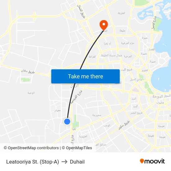 Leatooriya St. (Stop-A) to Duhail map