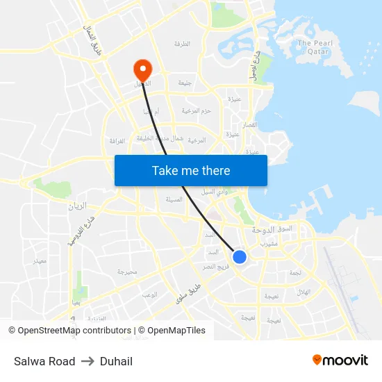 Salwa Road to Duhail map