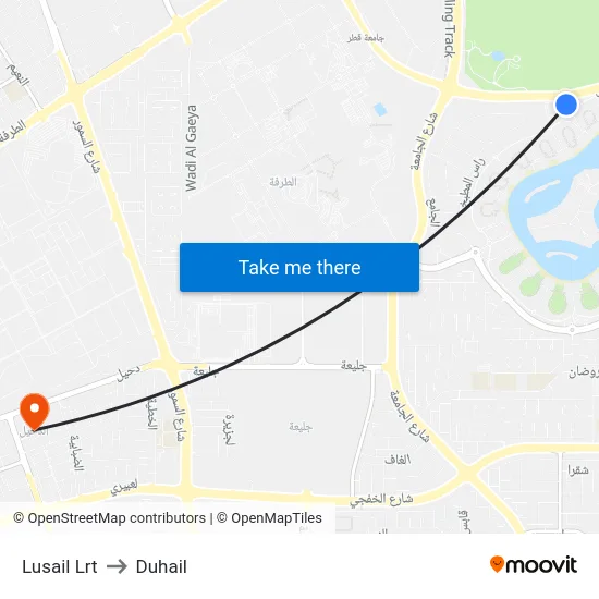 Lusail Lrt to Duhail map