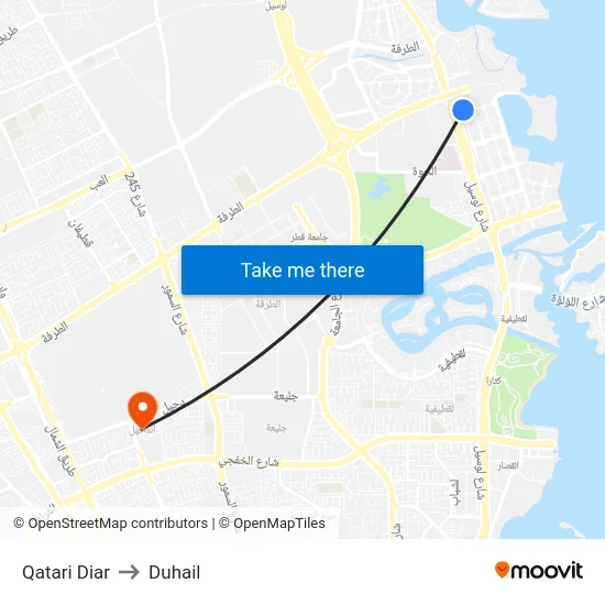 Qatari Diar to Duhail map