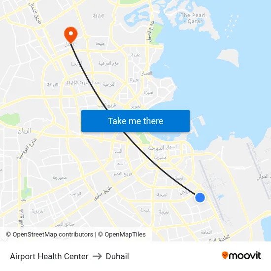 Airport Health Center to Duhail map