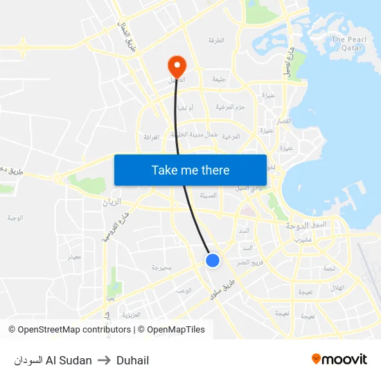 السودان Al Sudan to Duhail map