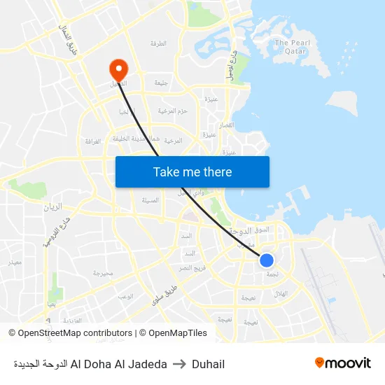 الدوحة الجديدة Al Doha Al Jadeda to Duhail map