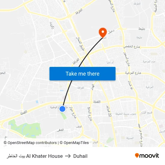 بيت الخاطر Al Khater House to Duhail map
