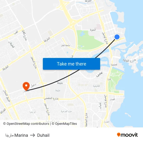 مارينا Marina to Duhail map