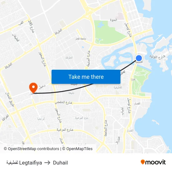 لقطيفية Legtaifiya to Duhail map