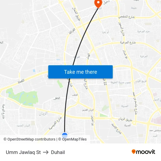 Umm Jawlaq St to Duhail map