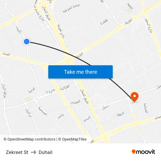 Zekreet St to Duhail map