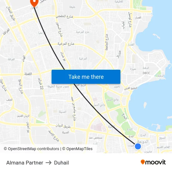 Almana Partner to Duhail map