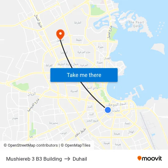 Mushiereb 3 B3 Building to Duhail map