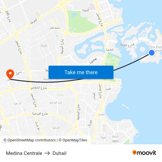 Medina Centrale to Duhail map
