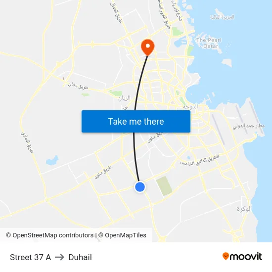 Street 37 A to Duhail map