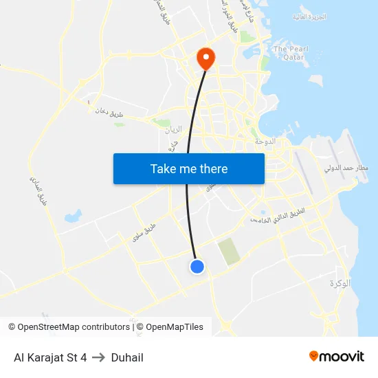 Al Karajat Street 4 to Duhail map