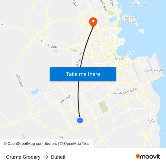 Oruma Grocery to Duhail map