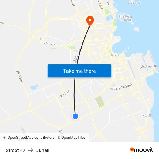Street 47 to Duhail map