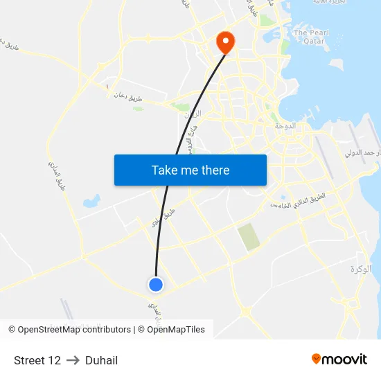 Street 12 to Duhail map