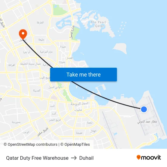 Qatar Duty Free Warehouse to Duhail map