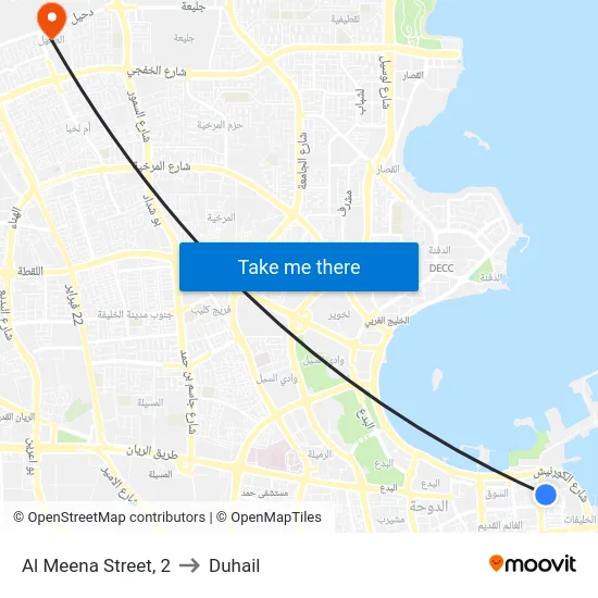 Al Meena Street, 2 to Duhail map