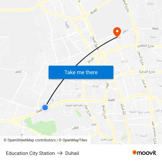 Education City Station to Duhail map