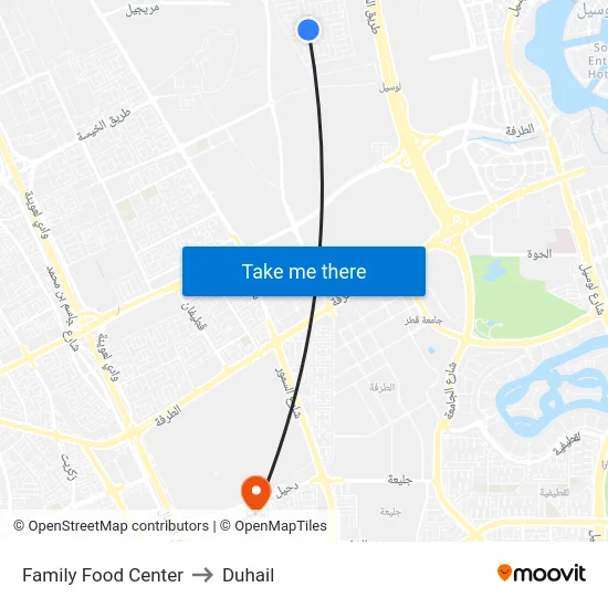 Family Food Center to Duhail map