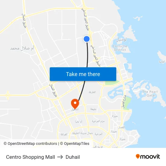Centro Shopping Mall to Duhail map