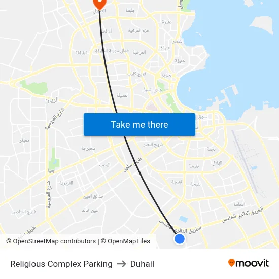 Religious Complex Parking to Duhail map