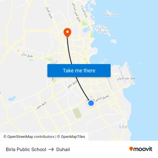 Birla Public School to Duhail map
