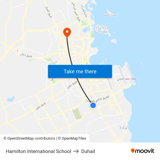Hamilton International School to Duhail map