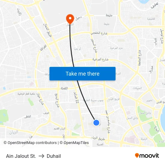 Ain Jalout St. to Duhail map
