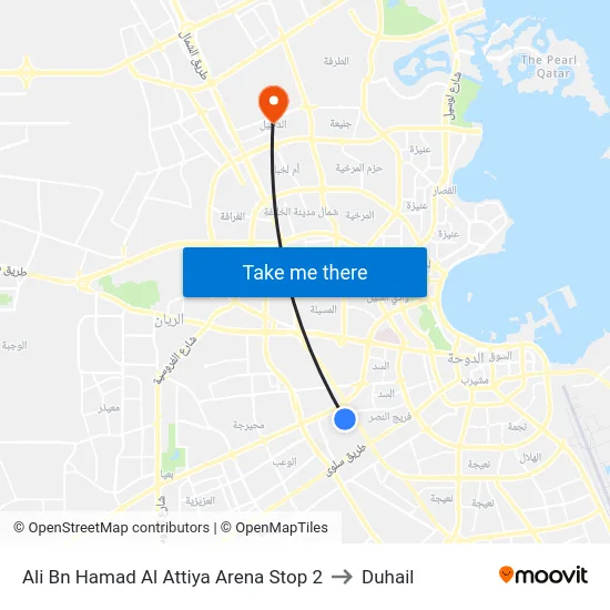 Ali Bn Hamad Al Attiya Arena Stop 2 to Duhail map