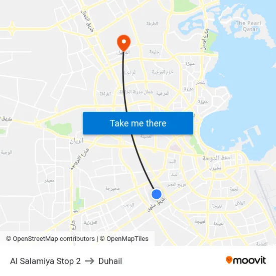 Al Salamiya Stop 2 to Duhail map