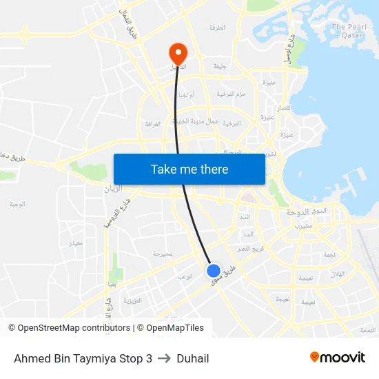 Ahmed Bin Taymiya Stop 3 to Duhail map