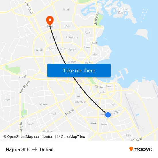 Najma St E to Duhail map