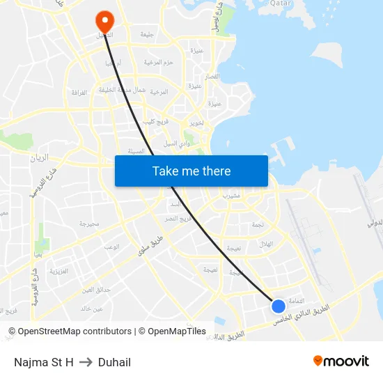 Najma St H to Duhail map