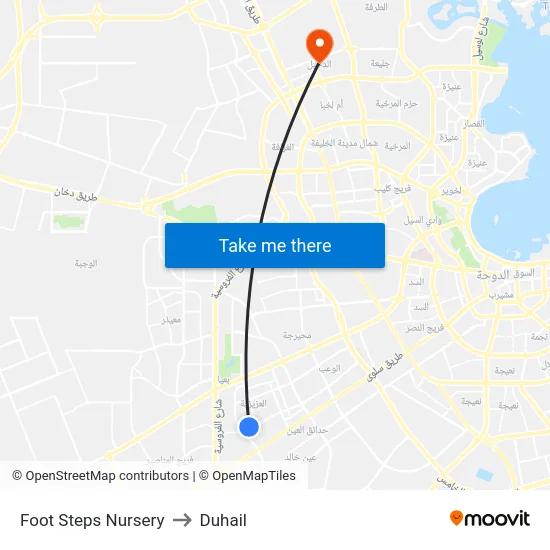 Foot Steps Nursery to Duhail map
