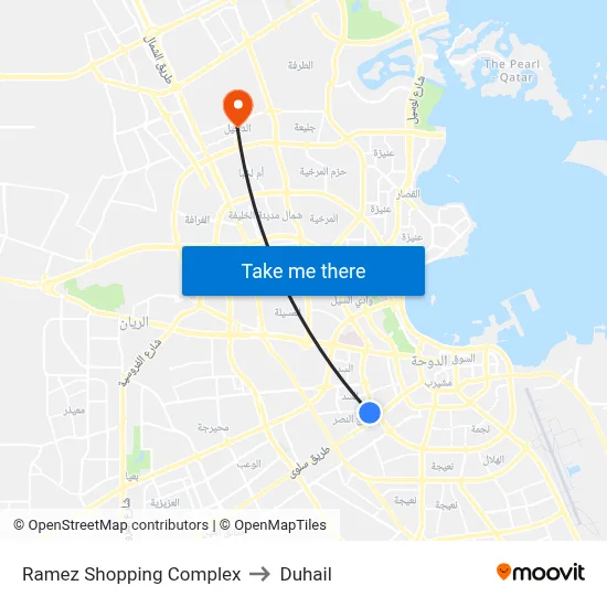 Ramez Shopping Complex to Duhail map