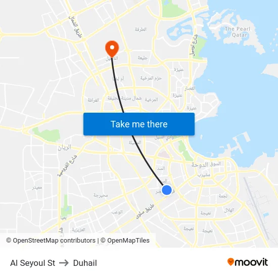 Al Seyoul St to Duhail map