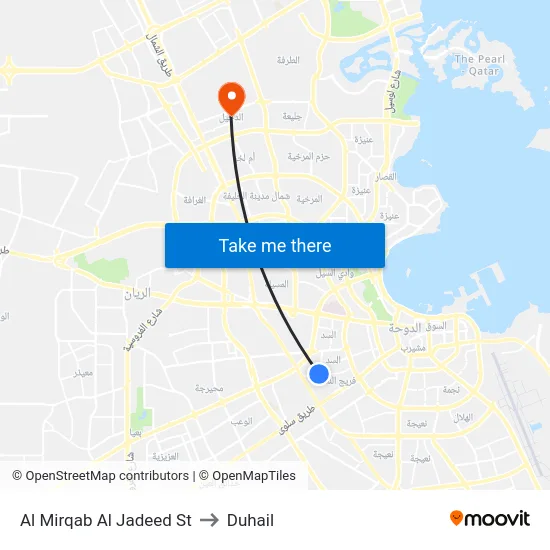Al Mirqab Al Jadeed St to Duhail map