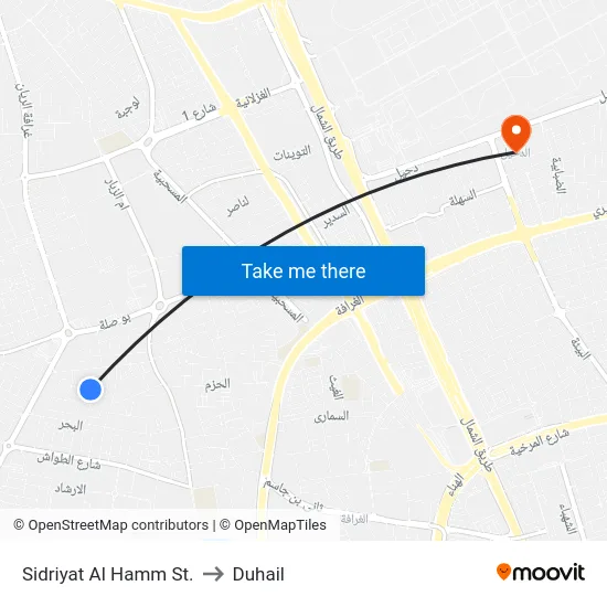 Sidriyat Al Hamm St. to Duhail map