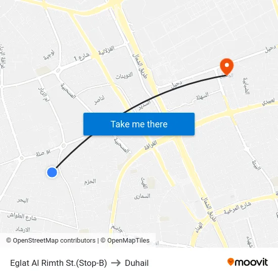 Eglat Al Rimth St.(Stop-B) to Duhail map