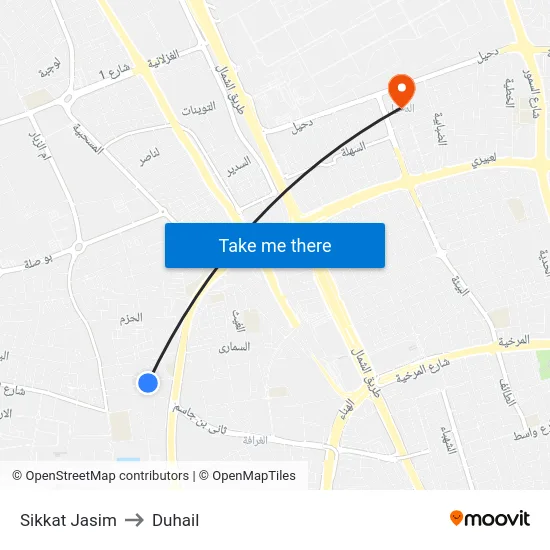 Sikkat Jasim to Duhail map