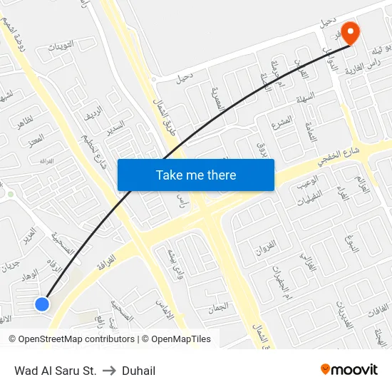 Wad Al Saru St. to Duhail map