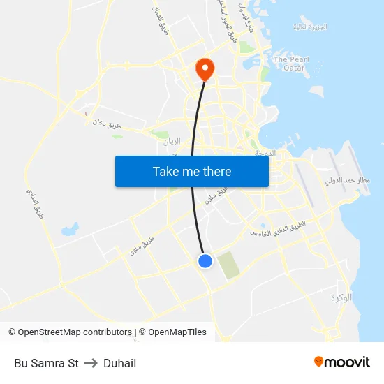 Bu Samra St to Duhail map