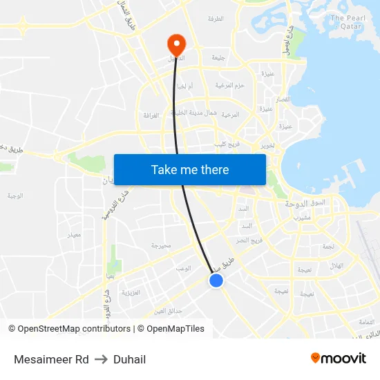 Mesaimeer Rd to Duhail map